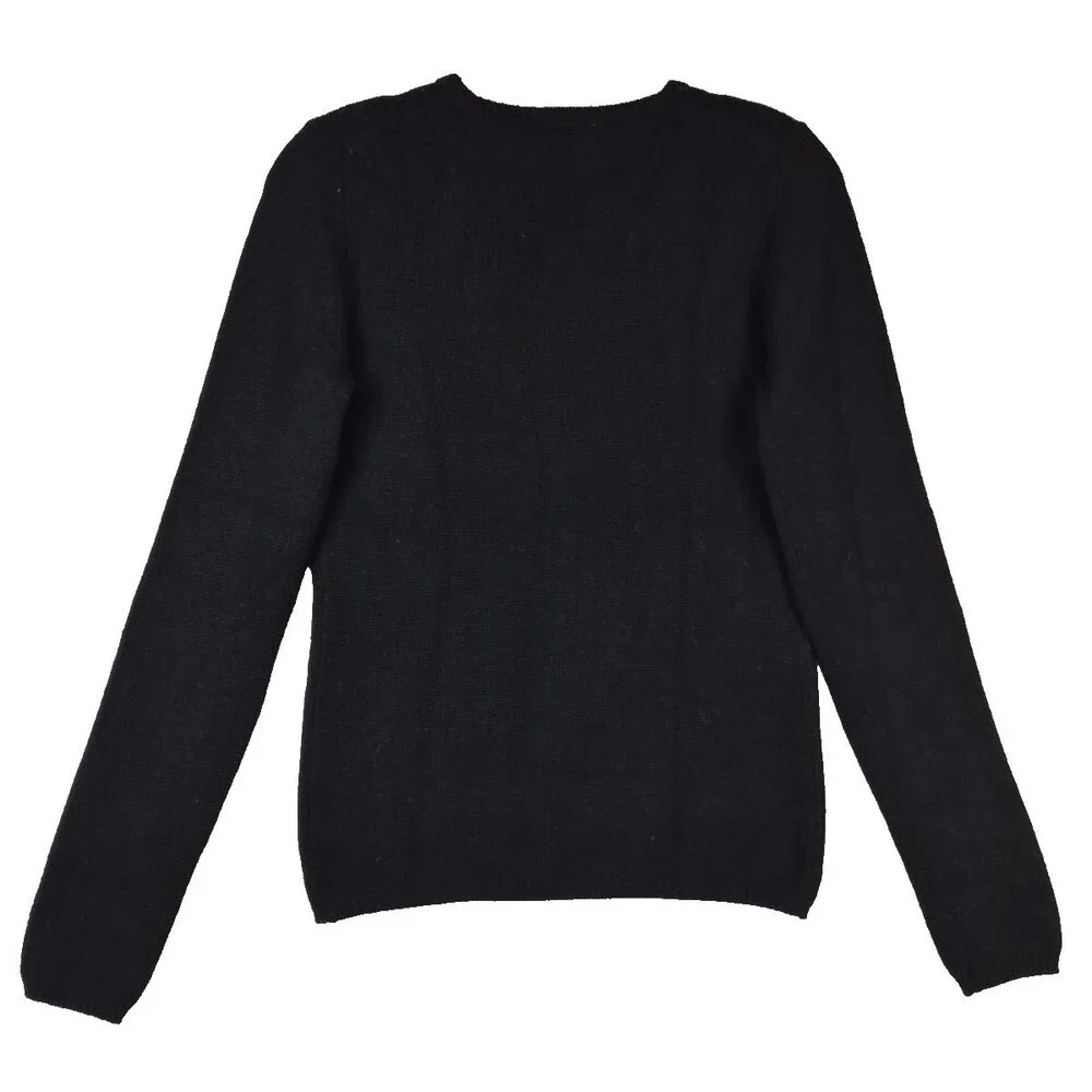 Vintage J.Crew Womens Black Cashmere Sweater Long Sleeve Lightweight Minimalist